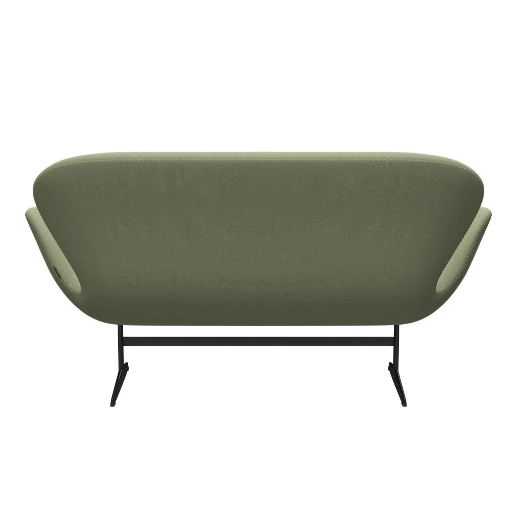 Fritz Hansen Swan™ Sofa 2 Seater, Black Lacquered/Capture Soft Green