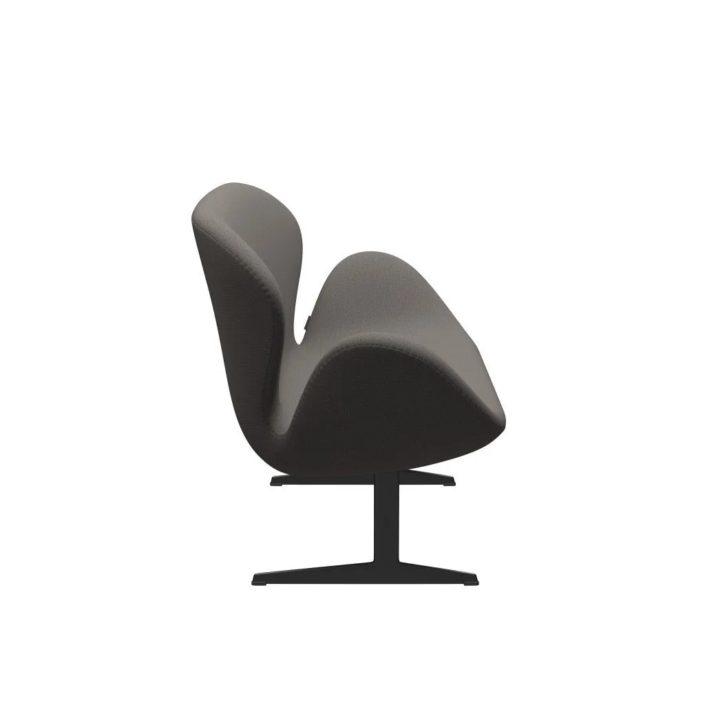 Fritz Hansen Swan™ Sofa 2 Seater, Black Lacquered/Capture Warm Dark Grey