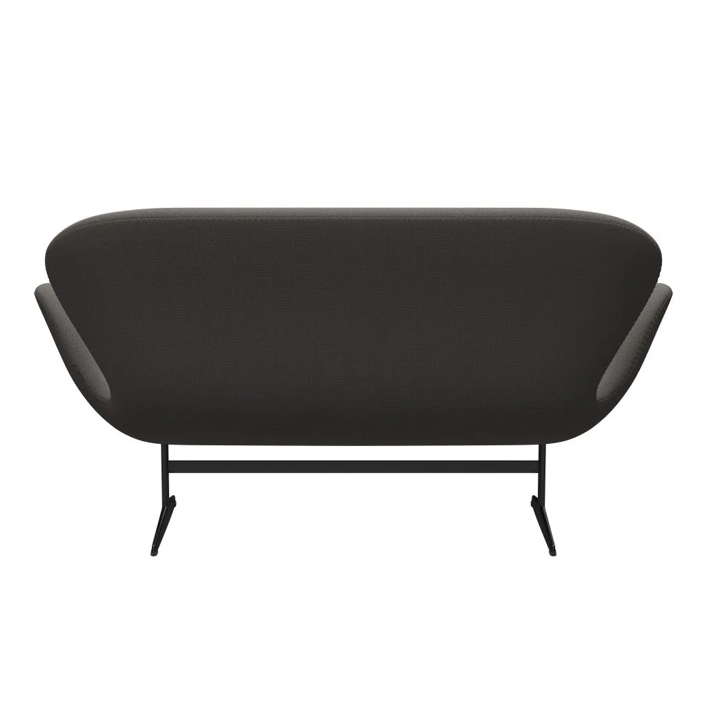 Fritz Hansen Swan™ Sofa 2 Seater, Black Lacquered/Capture Warm Dark Grey