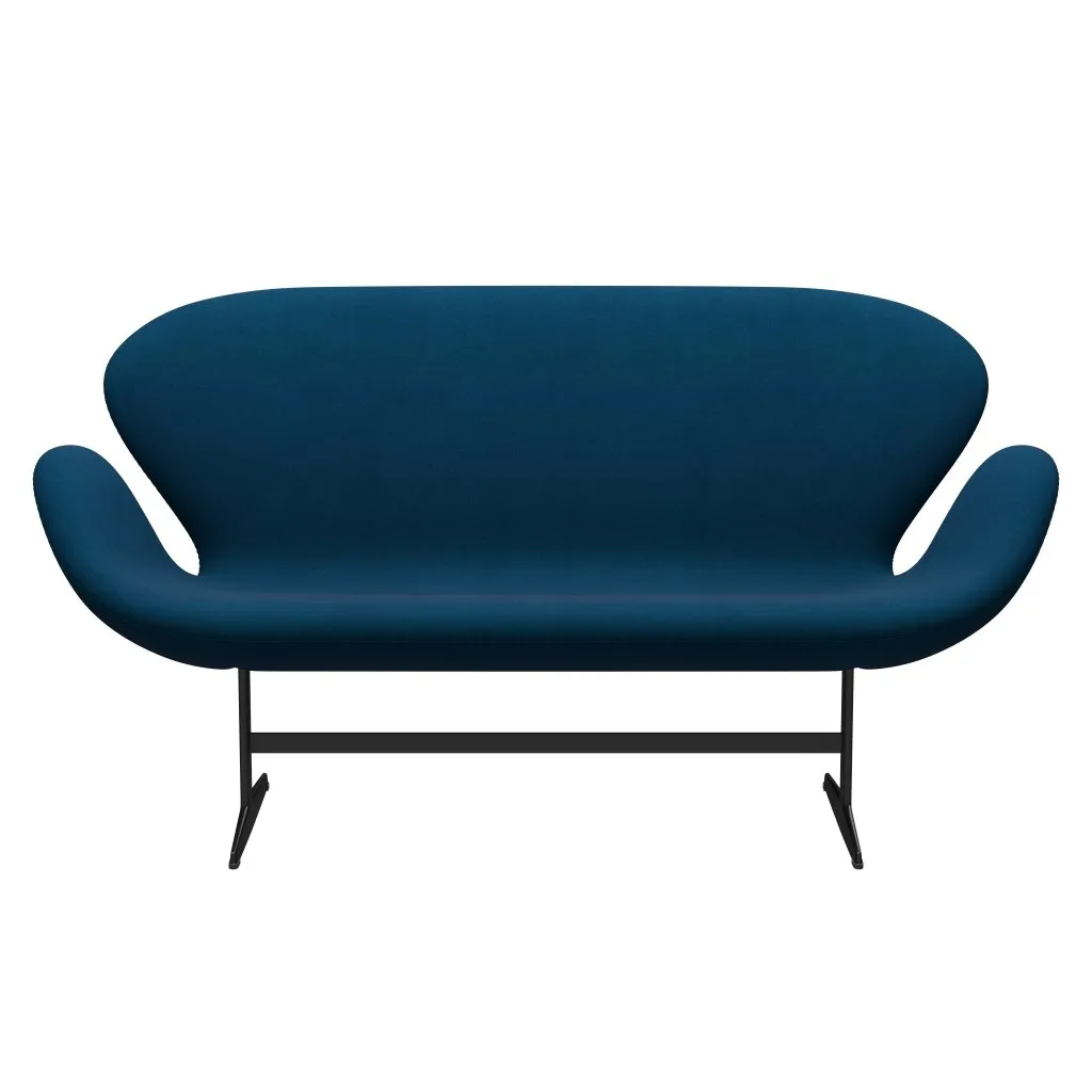 Fritz Hansen Swan™ Sofa 2 Seater, Black Lacquered/Divina Coral Green