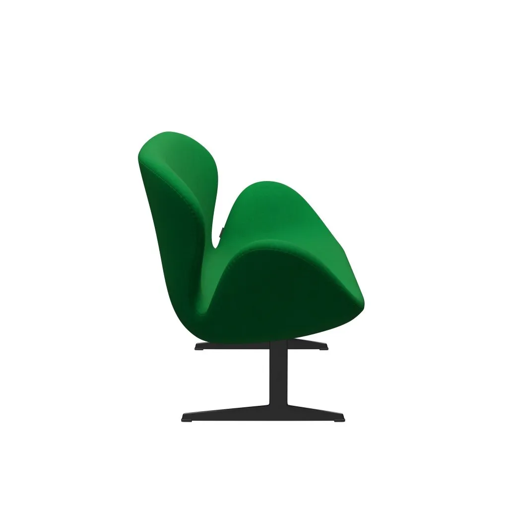Fritz Hansen Swan™ Sofa 2 Seater, Black Lacquered/Divina Grass Green