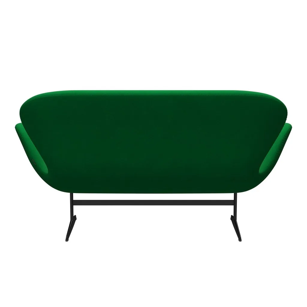 Fritz Hansen Swan™ Sofa 2 Seater, Black Lacquered/Divina Grass Green