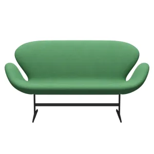 Fritz Hansen Swan™ Sofa 2 Seater, Black Lacquered/Divina Green
