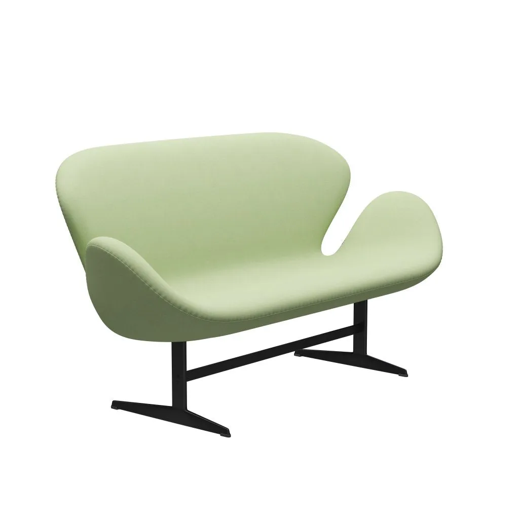 Fritz Hansen Swan™ Sofa 2 Seater, Black Lacquered/Divina Light Yellow