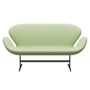 Fritz Hansen Swan™ Sofa 2 Seater, Black Lacquered/Divina Light Yellow