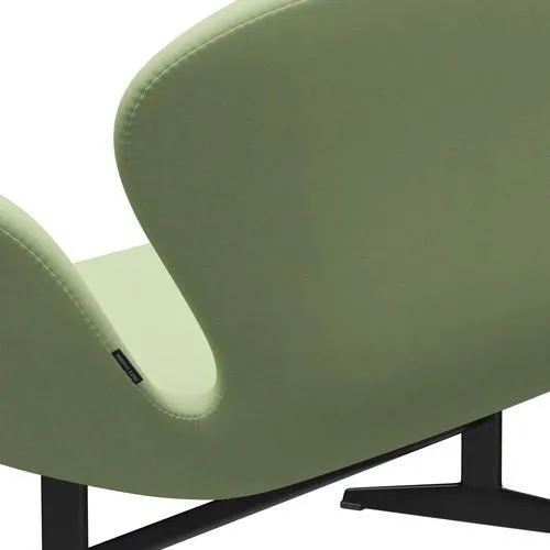 Fritz Hansen Swan™ Sofa 2 Seater, Black Lacquered/Divina Light Yellow