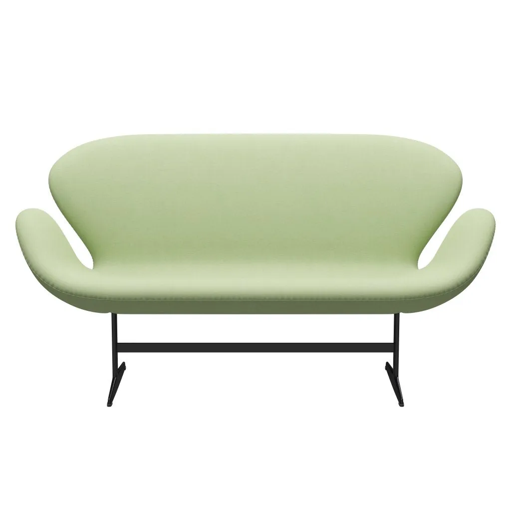Fritz Hansen Swan™ Sofa 2 Seater, Black Lacquered/Divina Light Yellow