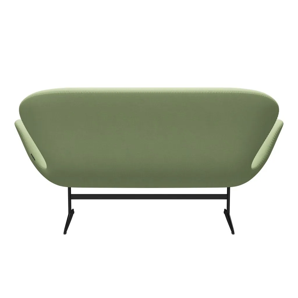 Fritz Hansen Swan™ Sofa 2 Seater, Black Lacquered/Divina Light Yellow