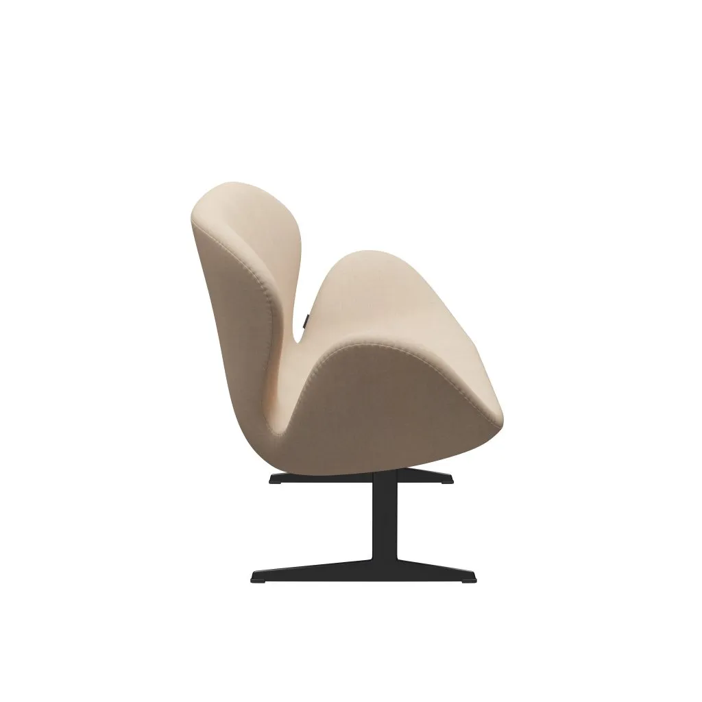 Fritz Hansen Swan™ Sofa 2 Seater, Black Lacquered/Divina Md Crème