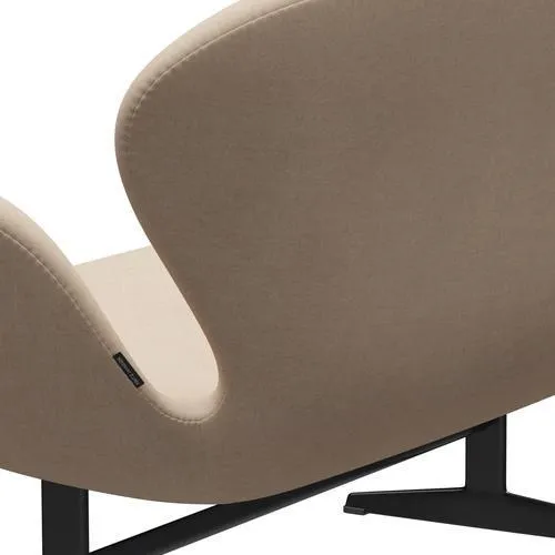 Fritz Hansen Swan™ Sofa 2 Seater, Black Lacquered/Divina Md Crème