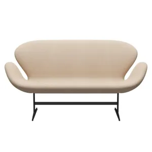 Fritz Hansen Swan™ Sofa 2 Seater, Black Lacquered/Divina Md Crème