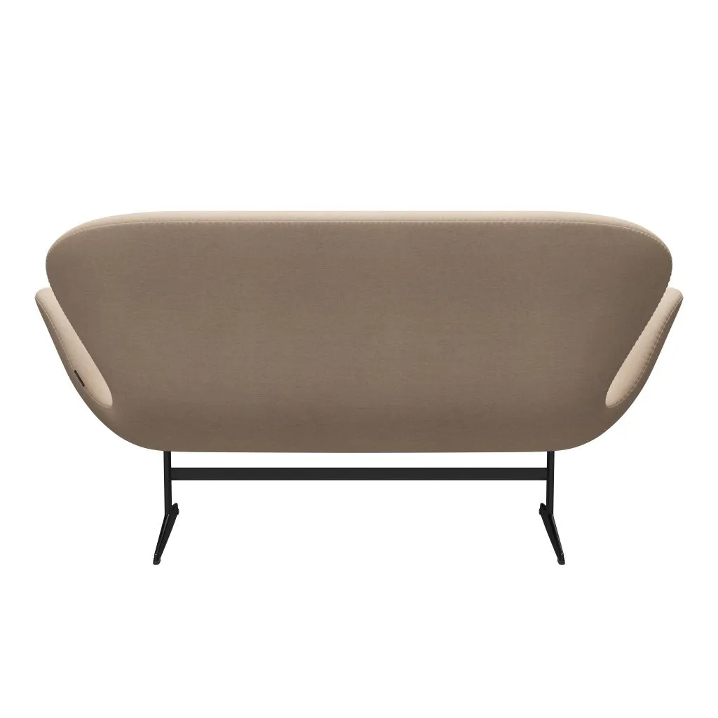 Fritz Hansen Swan™ Sofa 2 Seater, Black Lacquered/Divina Md Crème