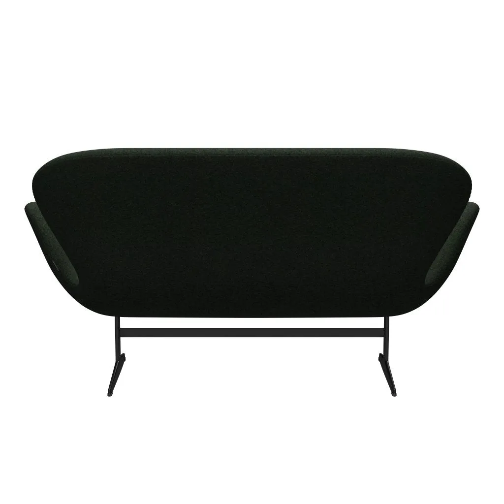 Fritz Hansen Swan™ Sofa 2 Seater, Black Lacquered/Divina Md Moss Green