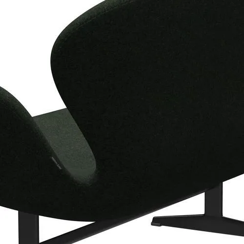 Fritz Hansen Swan™ Sofa 2 Seater, Black Lacquered/Divina Md Moss Green