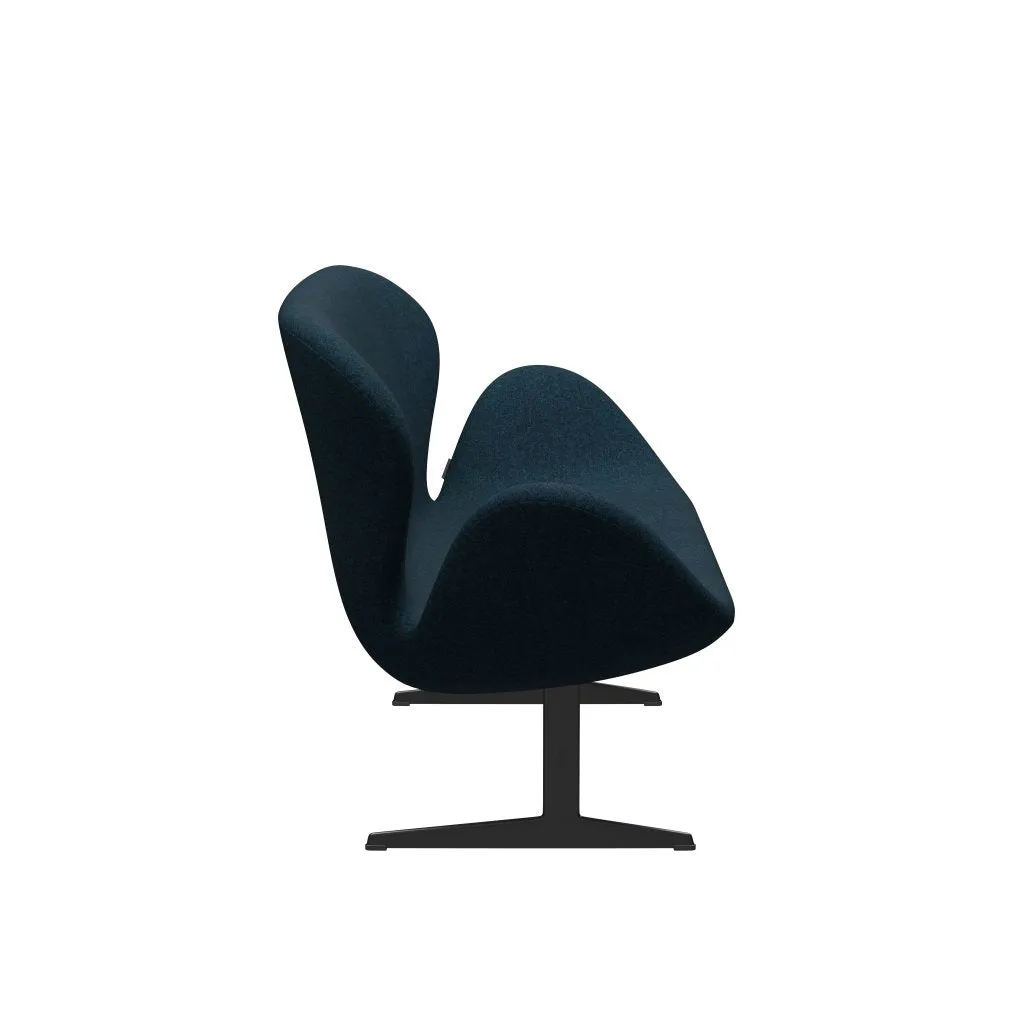 Fritz Hansen Swan™ Sofa 2 Seater, Black Lacquered/Divina Md Petrol Dark