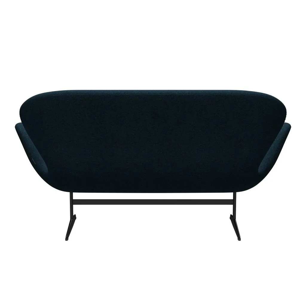 Fritz Hansen Swan™ Sofa 2 Seater, Black Lacquered/Divina Md Petrol Dark