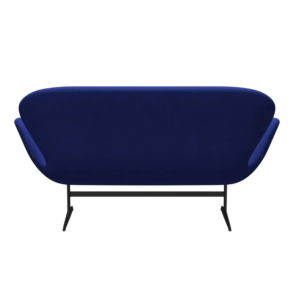 Fritz Hansen Swan™ Sofa 2 Seater, Black Lacquered/Divina Melange Blue