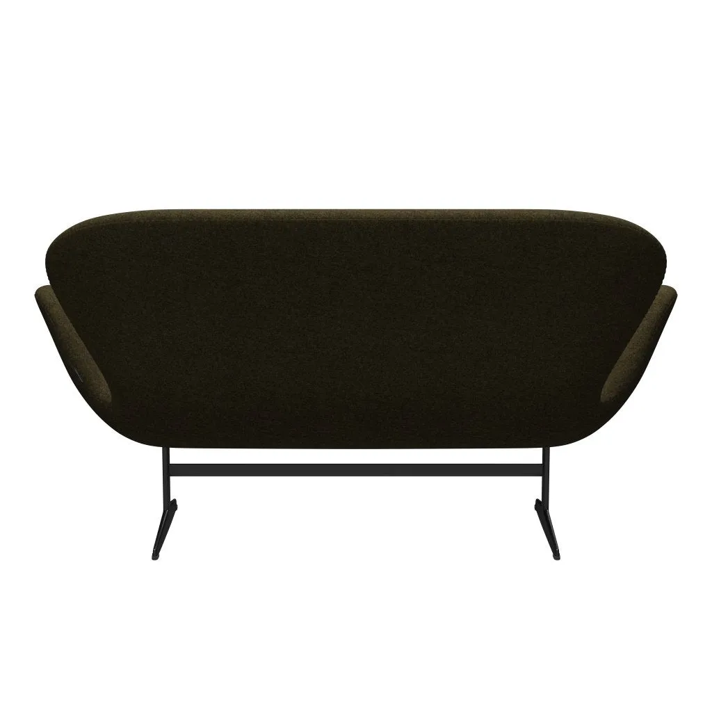 Fritz Hansen Swan™ Sofa 2 Seater, Black Lacquered/Divina Melange Dusty Olive