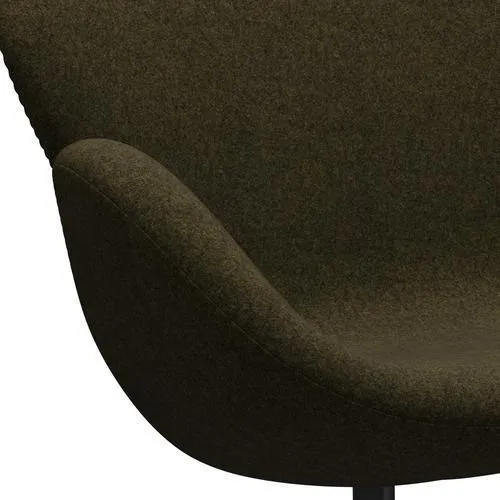Fritz Hansen Swan™ Sofa 2 Seater, Black Lacquered/Divina Melange Dusty Olive