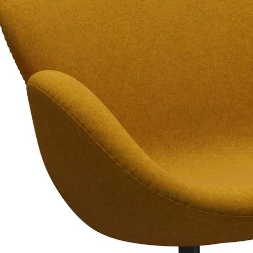 Fritz Hansen Swan™ Sofa 2 Seater, Black Lacquered/Divina Melange Ochre Yellow