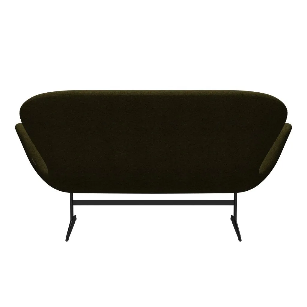 Fritz Hansen Swan™ Sofa 2 Seater, Black Lacquered/Divina Melange Olive Dark