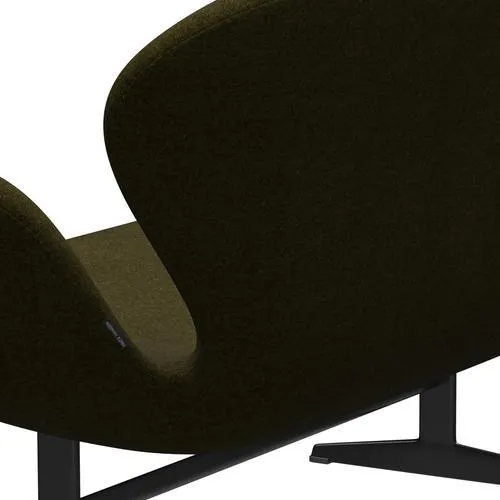Fritz Hansen Swan™ Sofa 2 Seater, Black Lacquered/Divina Melange Olive Dark