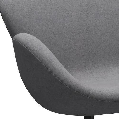 Fritz Hansen Swan™ Sofa 2 Seater, Black Lacquered/Divina Melange Stone Grey