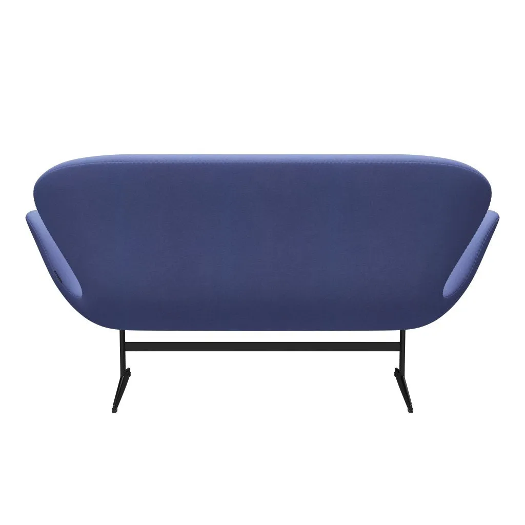 Fritz Hansen Swan™ Sofa 2 Seater, Black Lacquered/Divina Pastel Blue