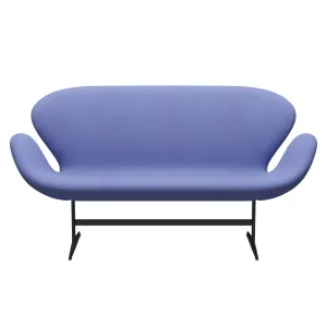 Fritz Hansen Swan™ Sofa 2 Seater, Black Lacquered/Divina Pastel Blue