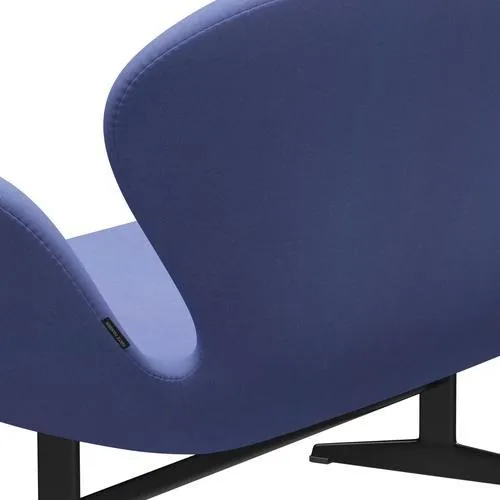 Fritz Hansen Swan™ Sofa 2 Seater, Black Lacquered/Divina Pastel Blue