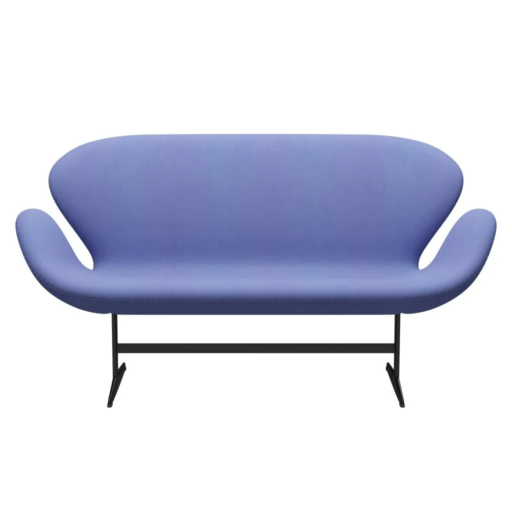 Fritz Hansen Swan™ Sofa 2 Seater, Black Lacquered/Divina Pastel Blue