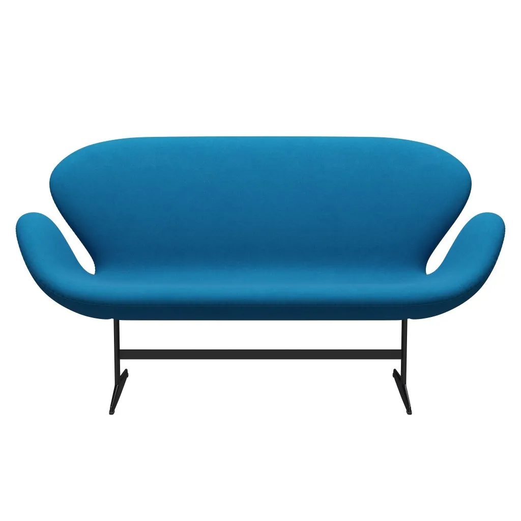 Fritz Hansen Swan™ Sofa 2 Seater, Black Lacquered/Divina Turquoise