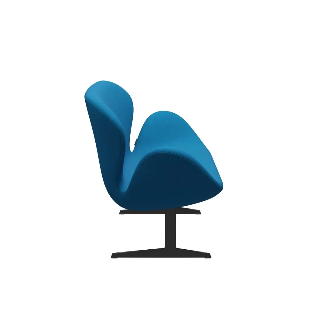 Fritz Hansen Swan™ Sofa 2 Seater, Black Lacquered/Divina Turquoise