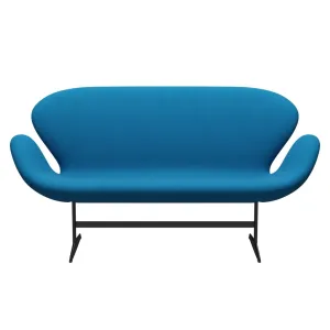 Fritz Hansen Swan™ Sofa 2 Seater, Black Lacquered/Divina Turquoise