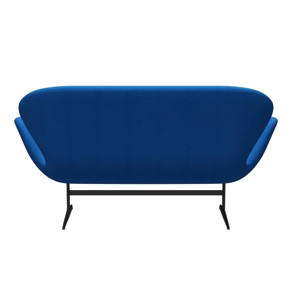 Fritz Hansen Swan™ Sofa 2 Seater, Black Lacquered/Fame Ocean Blue
