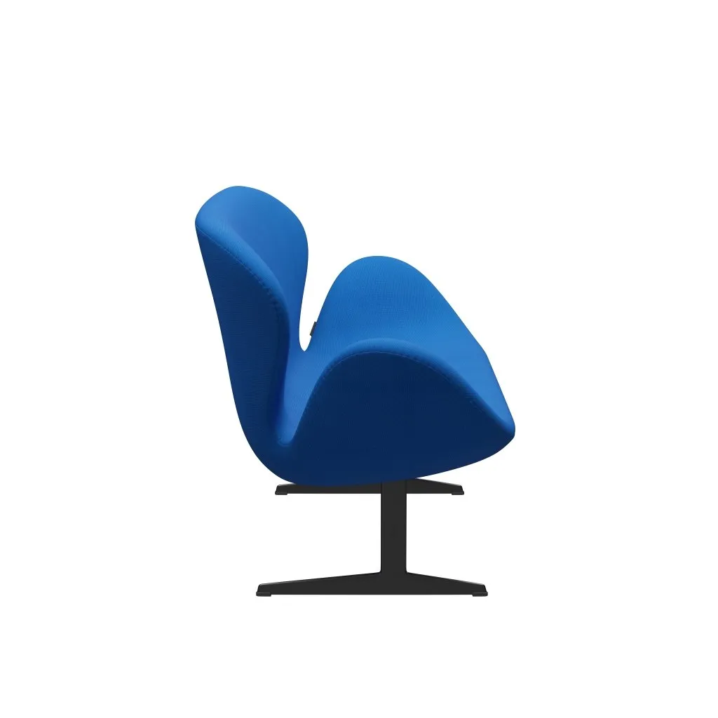 Fritz Hansen Swan™ Sofa 2 Seater, Black Lacquered/Fame Ocean Blue