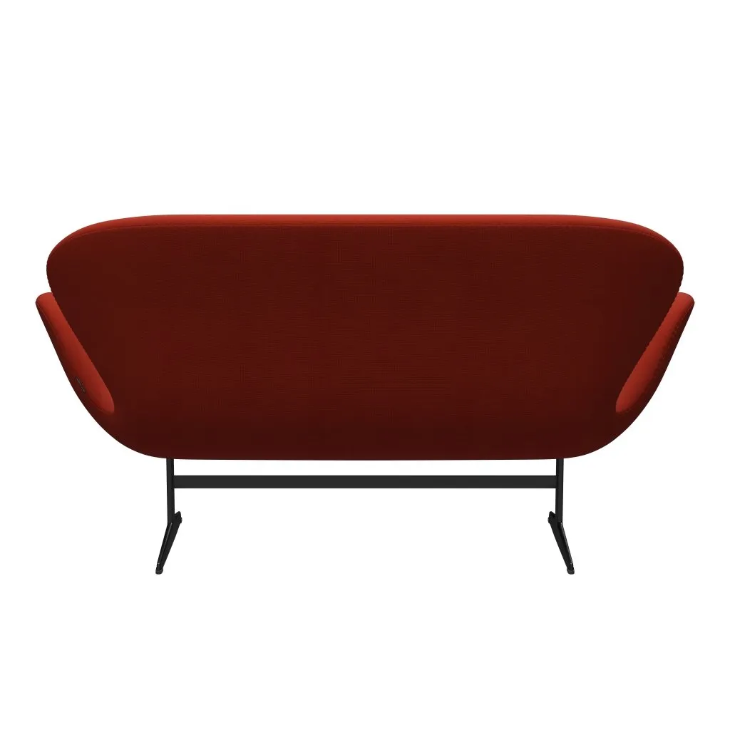 Fritz Hansen Swan™ Sofa 2 Seater, Black Lacquered/Fame Orange Red