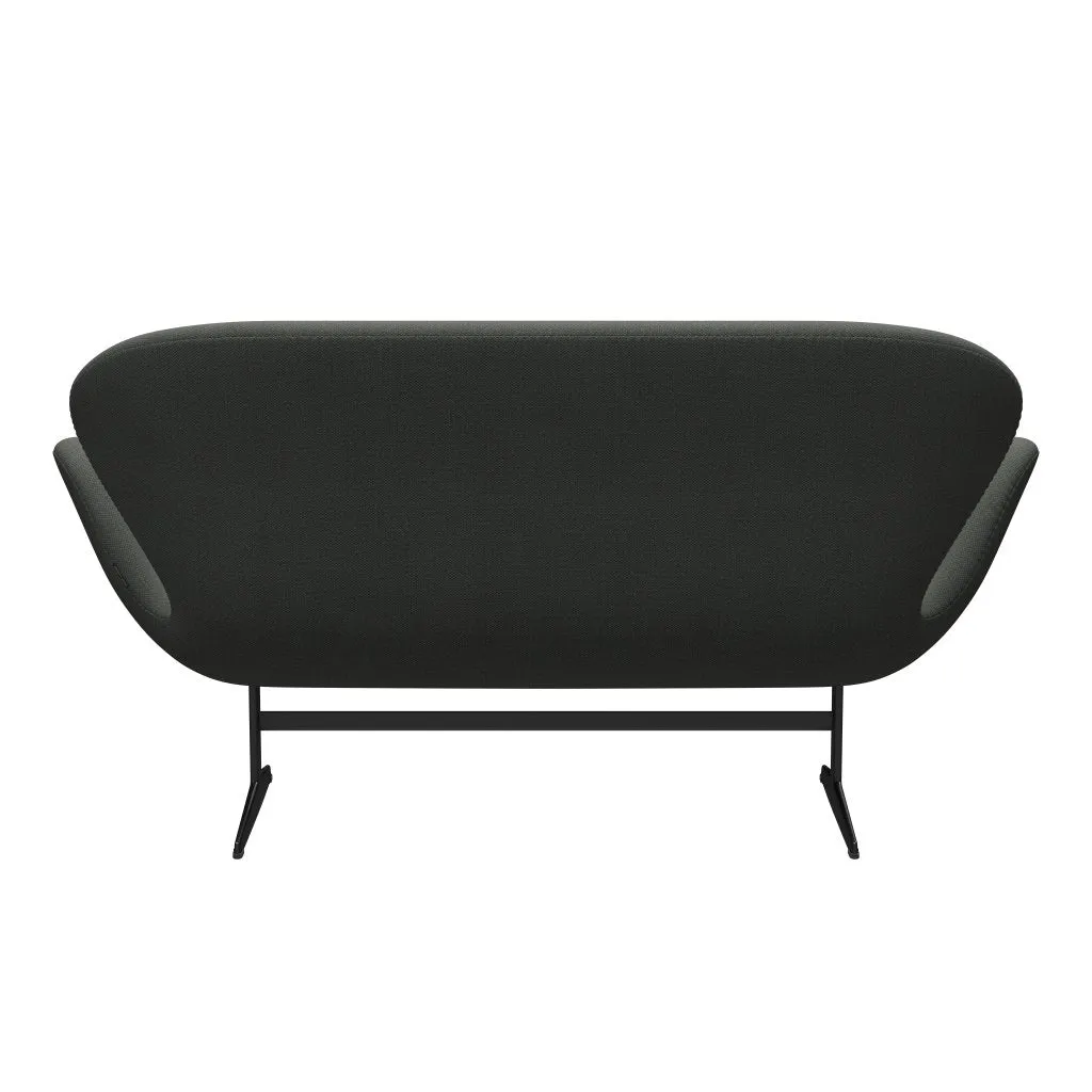 Fritz Hansen Swan™ Sofa 2 Seater, Black Lacquered/Fiord Brown/Grey