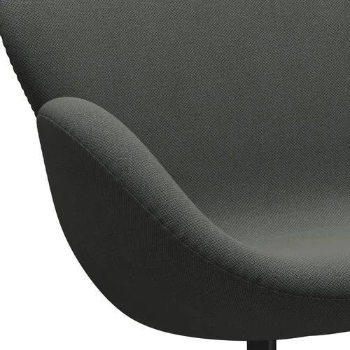 Fritz Hansen Swan™ Sofa 2 Seater, Black Lacquered/Fiord Brown/Grey