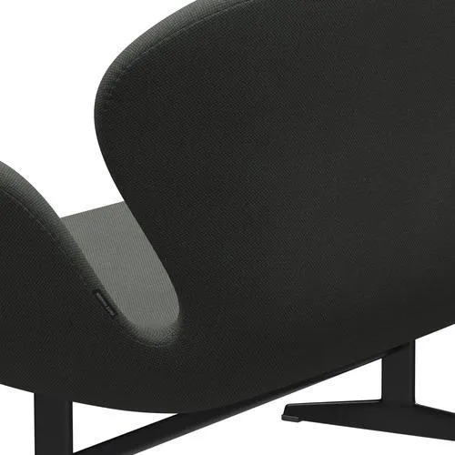 Fritz Hansen Swan™ Sofa 2 Seater, Black Lacquered/Fiord Brown/Grey