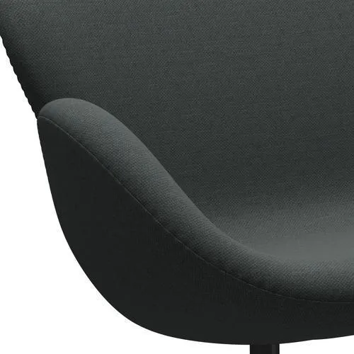 Fritz Hansen Swan™ Sofa 2 Seater, Black Lacquered/Fiord Medium Grey/Dark Grey