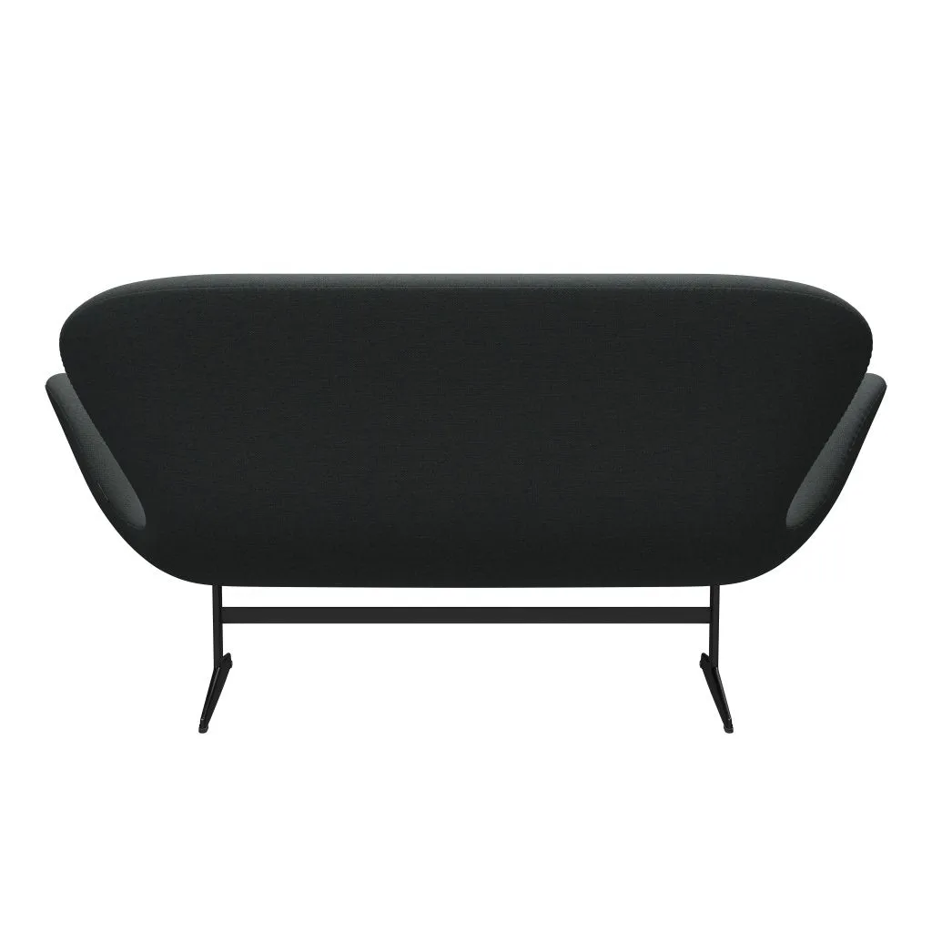 Fritz Hansen Swan™ Sofa 2 Seater, Black Lacquered/Fiord Medium Grey/Dark Grey