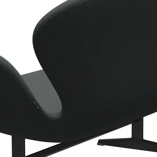 Fritz Hansen Swan™ Sofa 2 Seater, Black Lacquered/Fiord Medium Grey/Dark Grey
