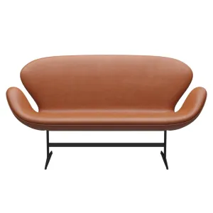 Fritz Hansen Swan™ Sofa 2 Seater, Black Lacquered/Grace Walnut