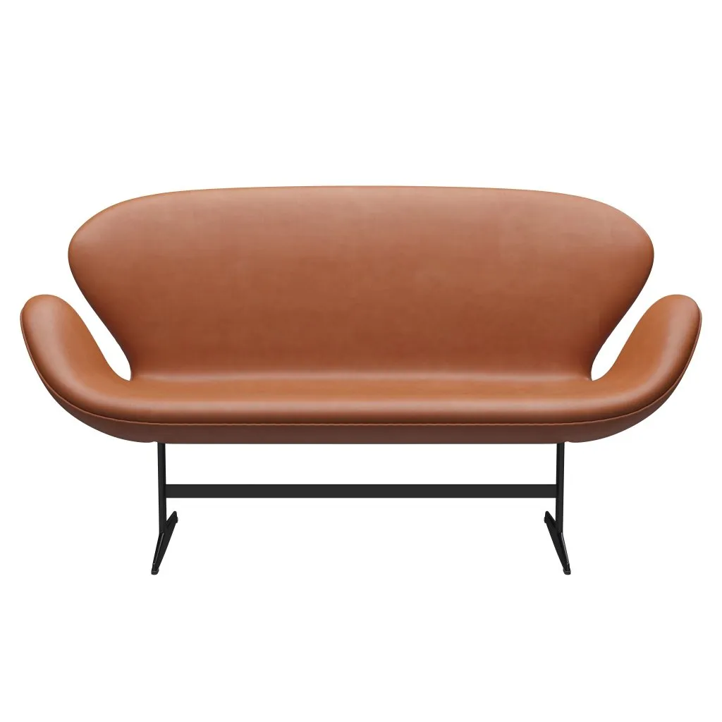 Fritz Hansen Swan™ Sofa 2 Seater, Black Lacquered/Grace Walnut