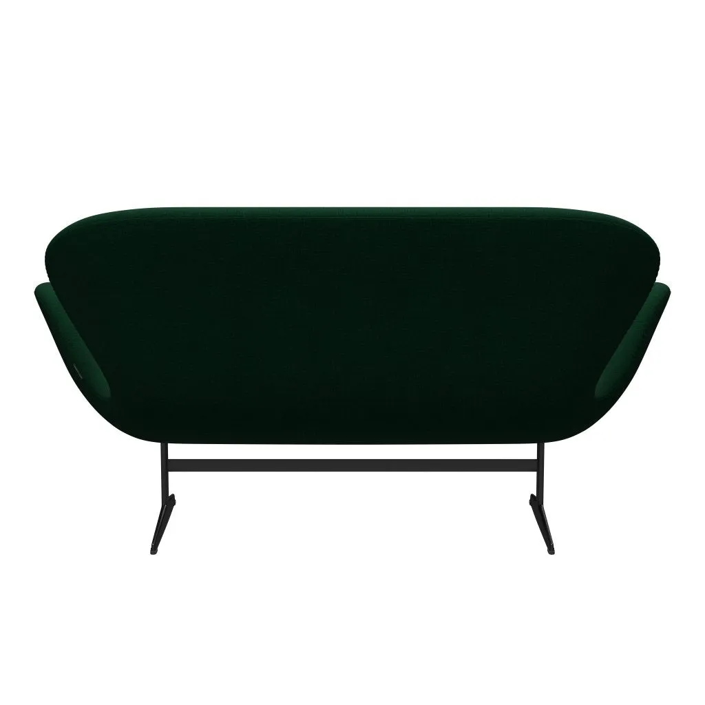Fritz Hansen Swan™ Sofa 2 Seater, Black Lacquered/Hallingdal Bottle Green