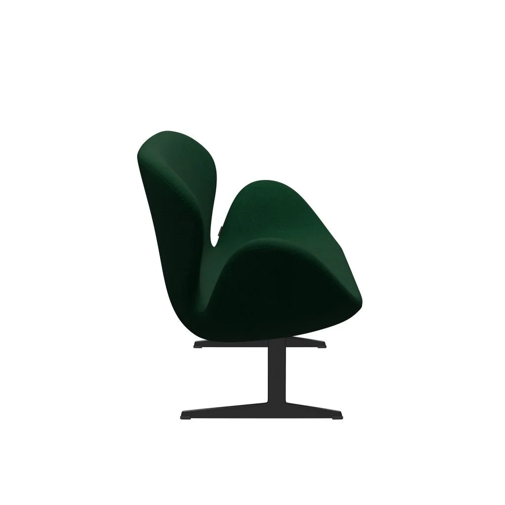 Fritz Hansen Swan™ Sofa 2 Seater, Black Lacquered/Hallingdal Bottle Green