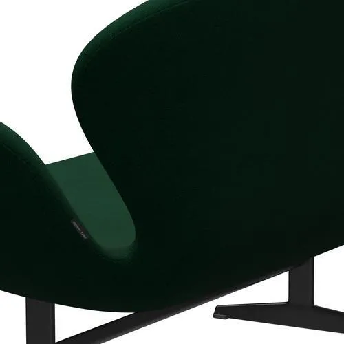 Fritz Hansen Swan™ Sofa 2 Seater, Black Lacquered/Hallingdal Bottle Green