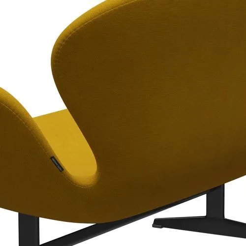 Fritz Hansen Swan™ Sofa 2 Seater, Black Lacquered/Hallingdal Mustard