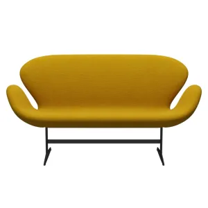 Fritz Hansen Swan™ Sofa 2 Seater, Black Lacquered/Hallingdal Mustard